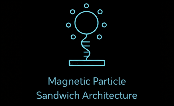 Magnetic particle sandwich architecture icon